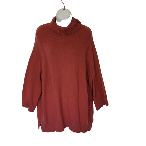 Soft Surroundings Oversized Button-Back Sweater L Turtleneck Pullover 45% Polya - Picture 8 of 8